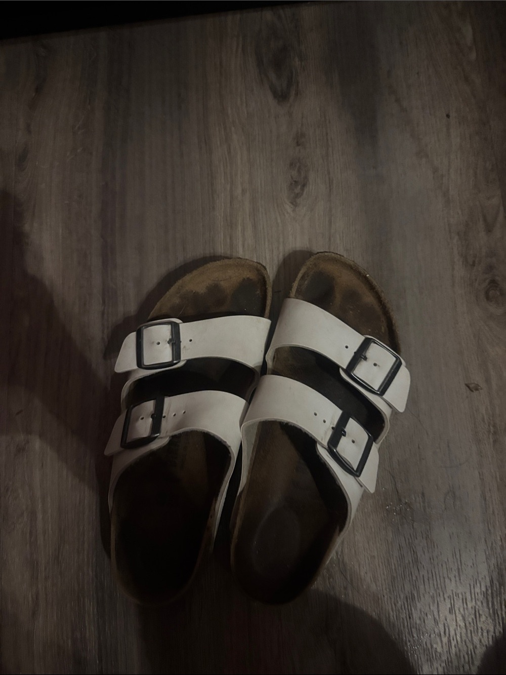 Birkenstock White Single-Slit Slide Sandals